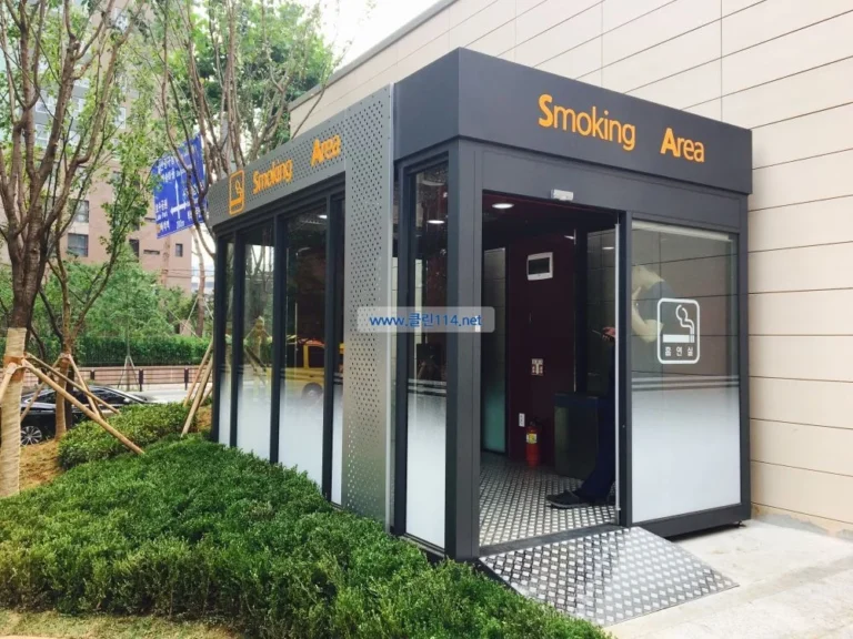 국민건강보험 일산 병원에 설치된 흡연부스